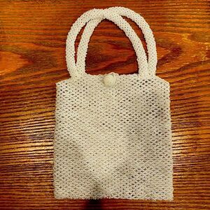 Cocktail purse White beaded